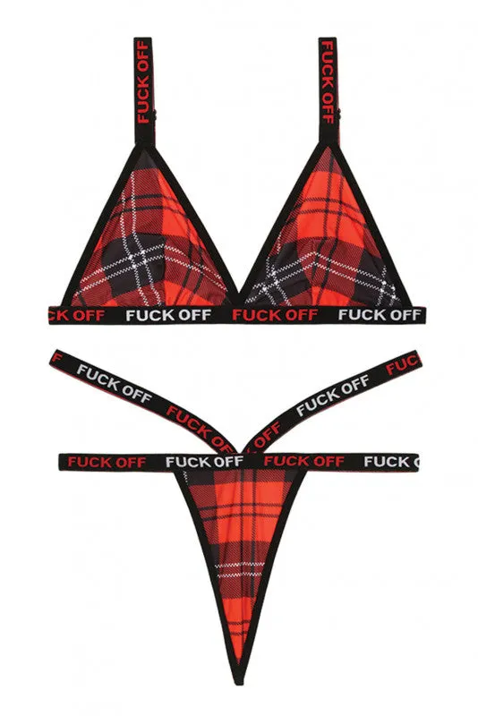 F Off Bralette & Thong Set - M/l