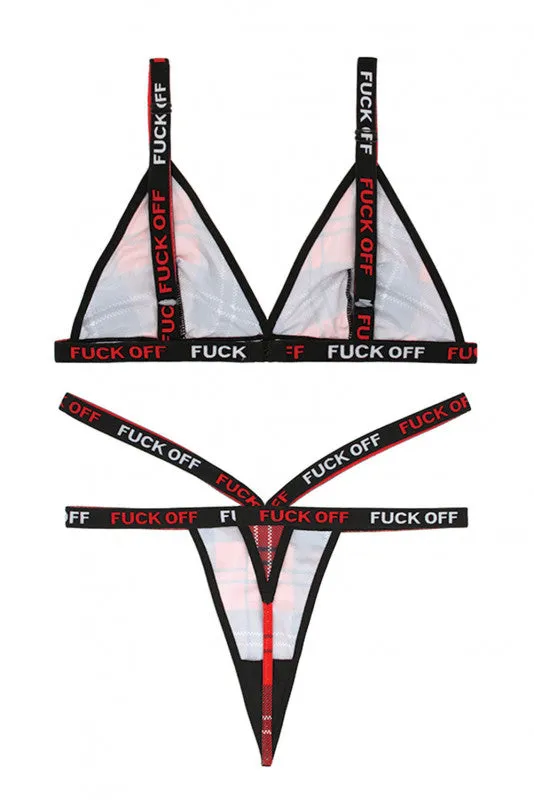 F Off Bralette & Thong Set - M/l