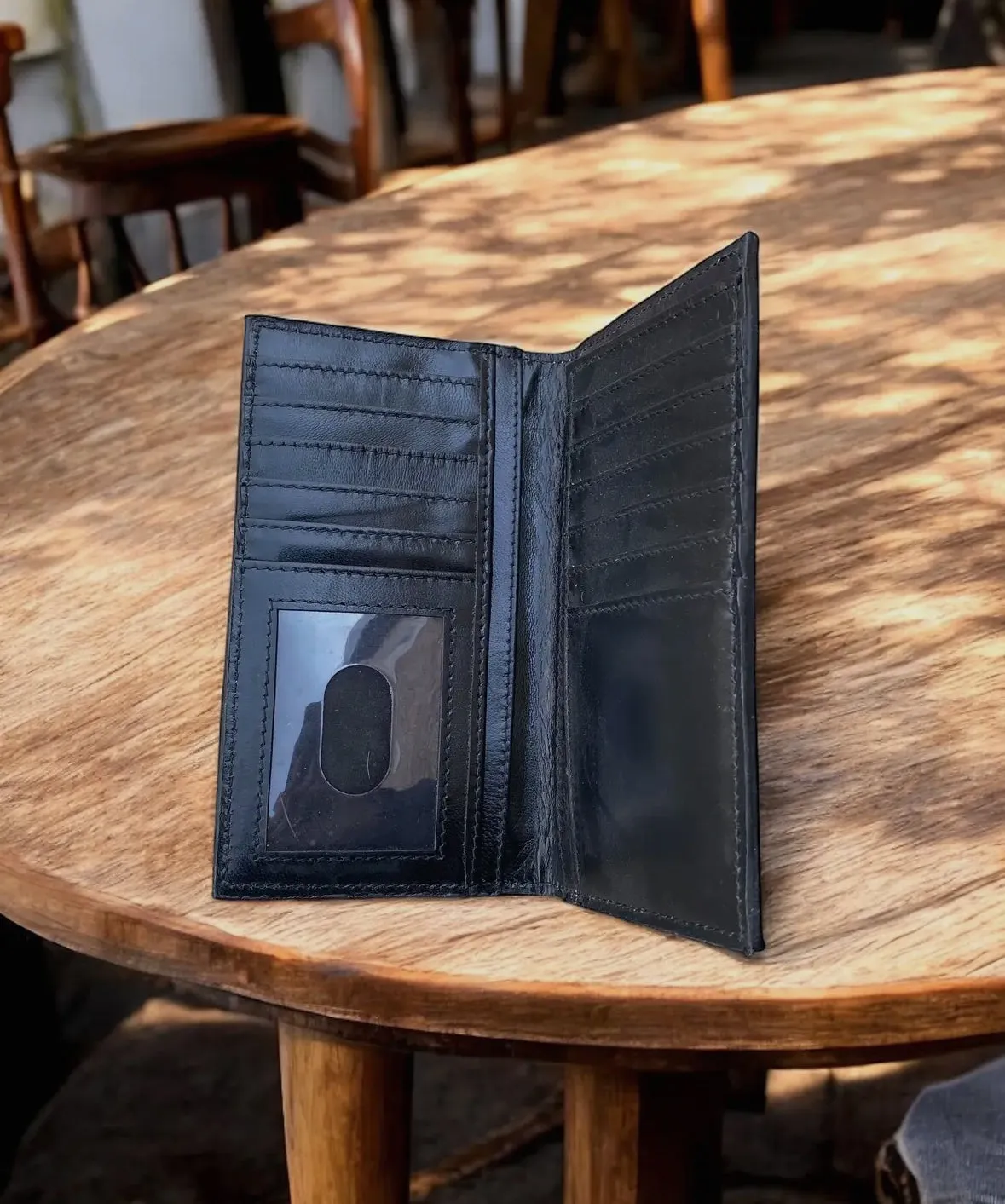 Feather Tooled Leather Wallet