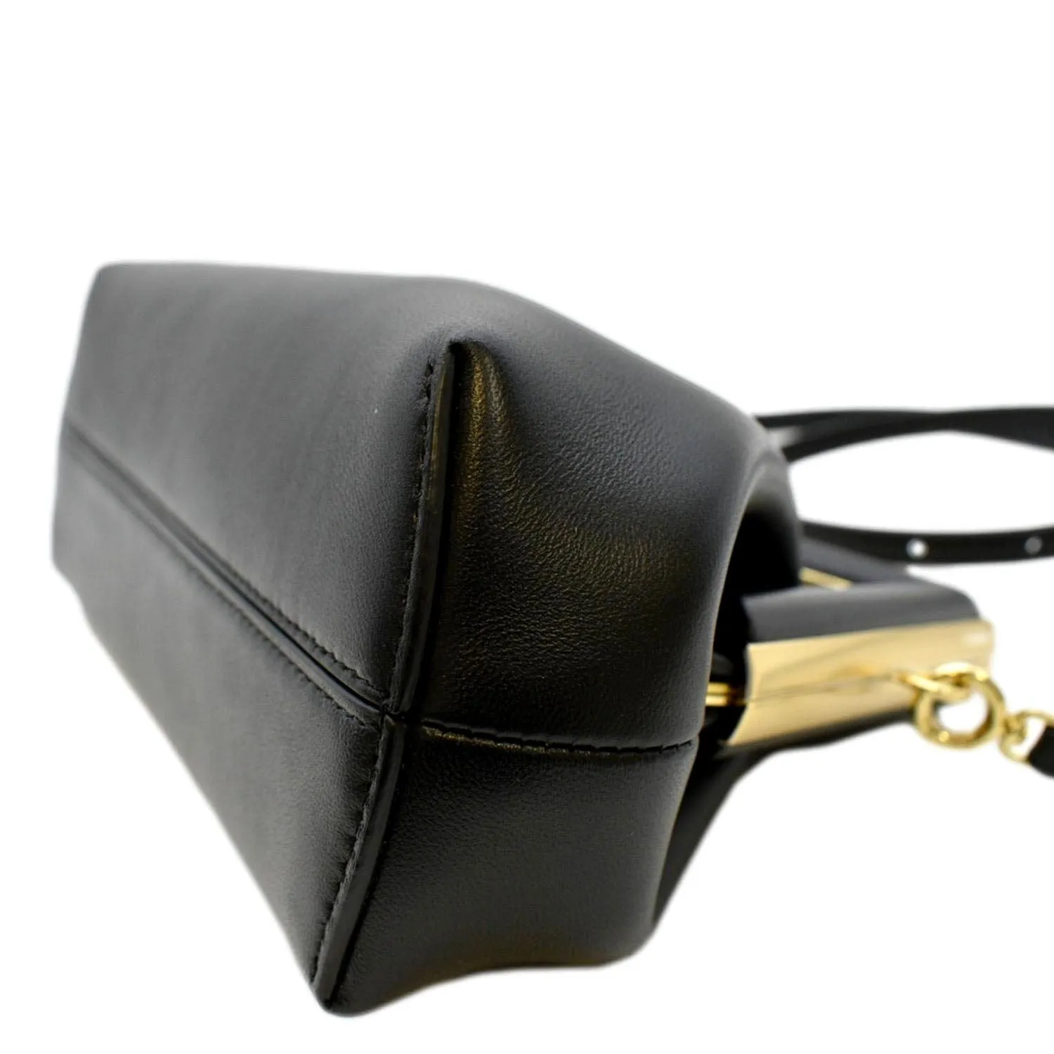 FENDI First Leather Shoulder Bag Black