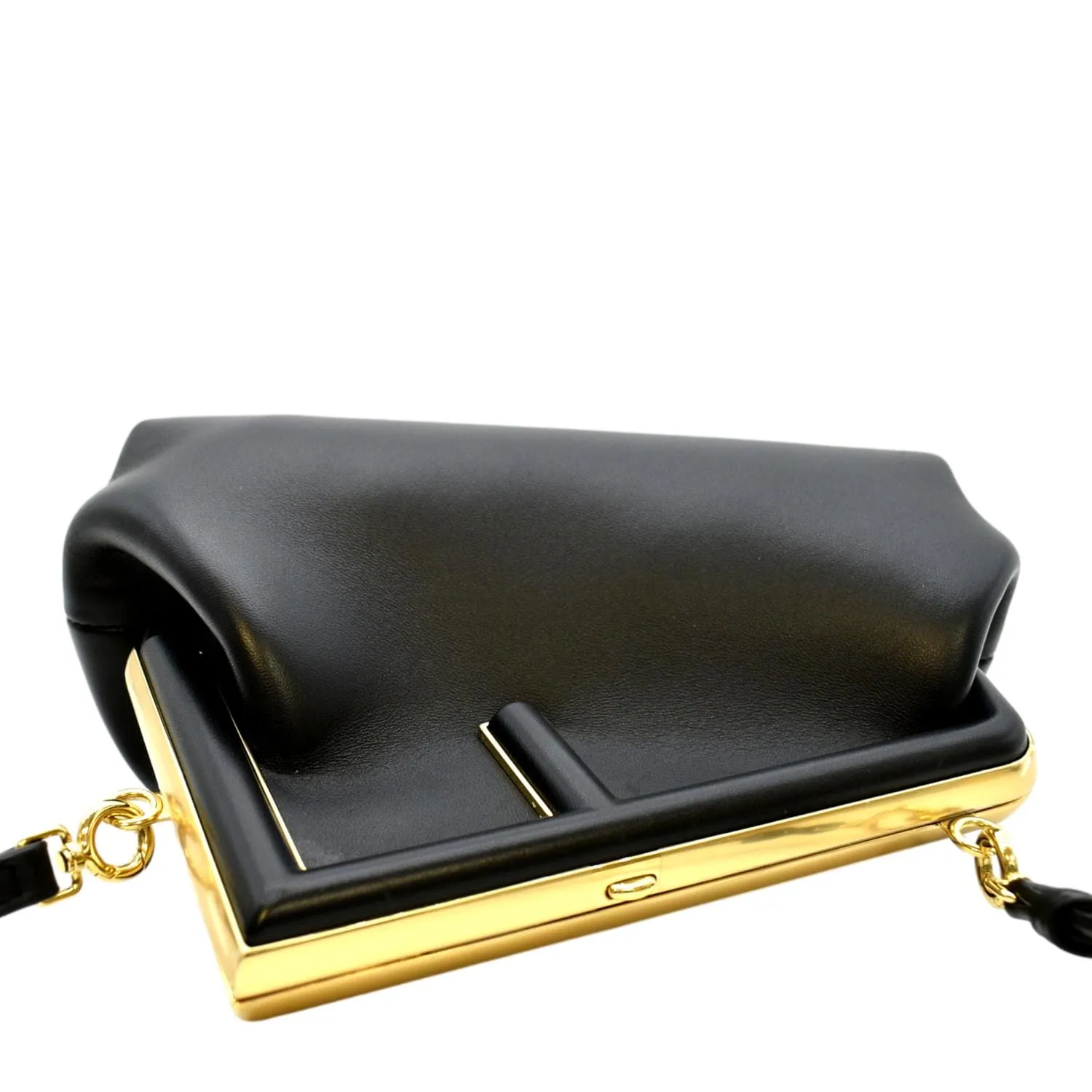 FENDI First Leather Shoulder Bag Black