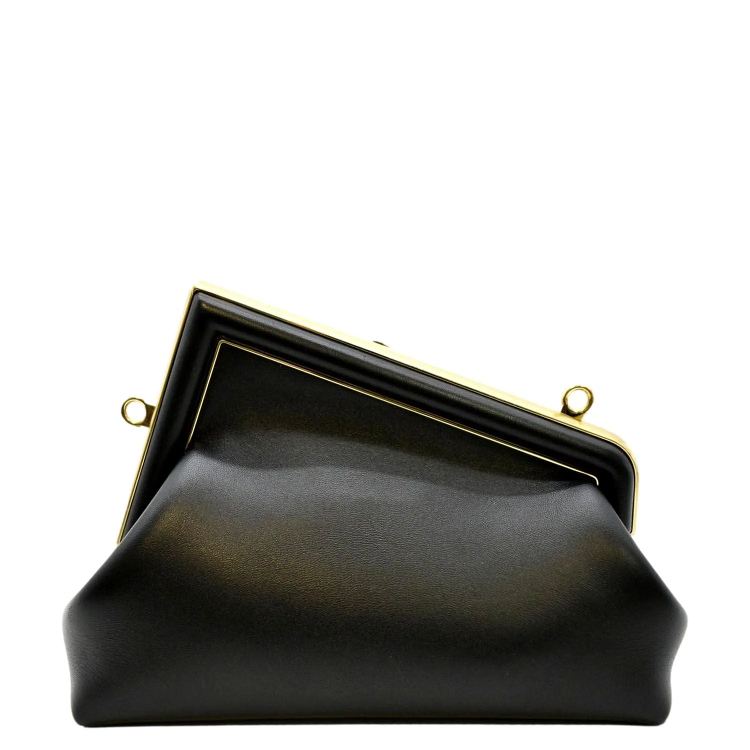 FENDI First Leather Shoulder Bag Black