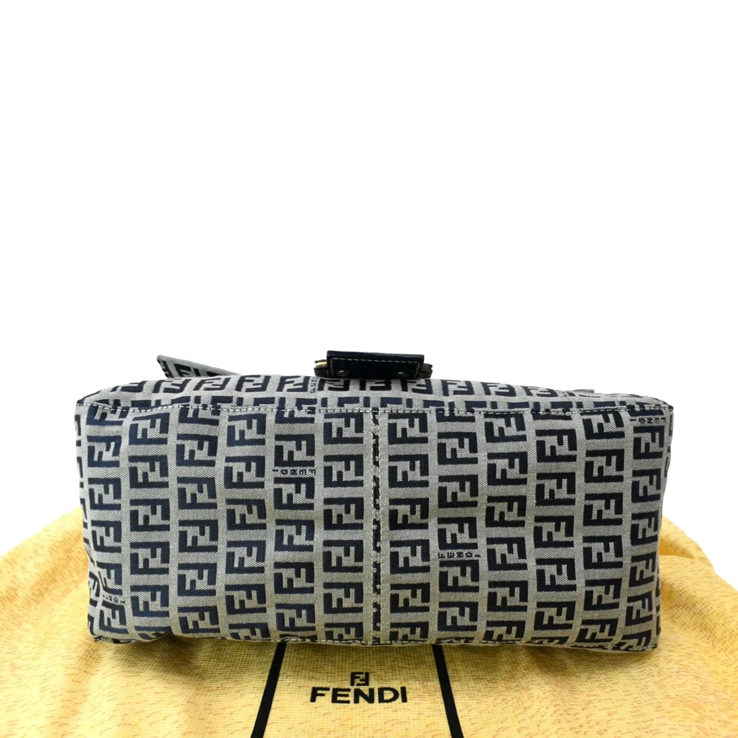 FENDI Mamma Baguette Zucca Hobo Shoulder Bag Grey