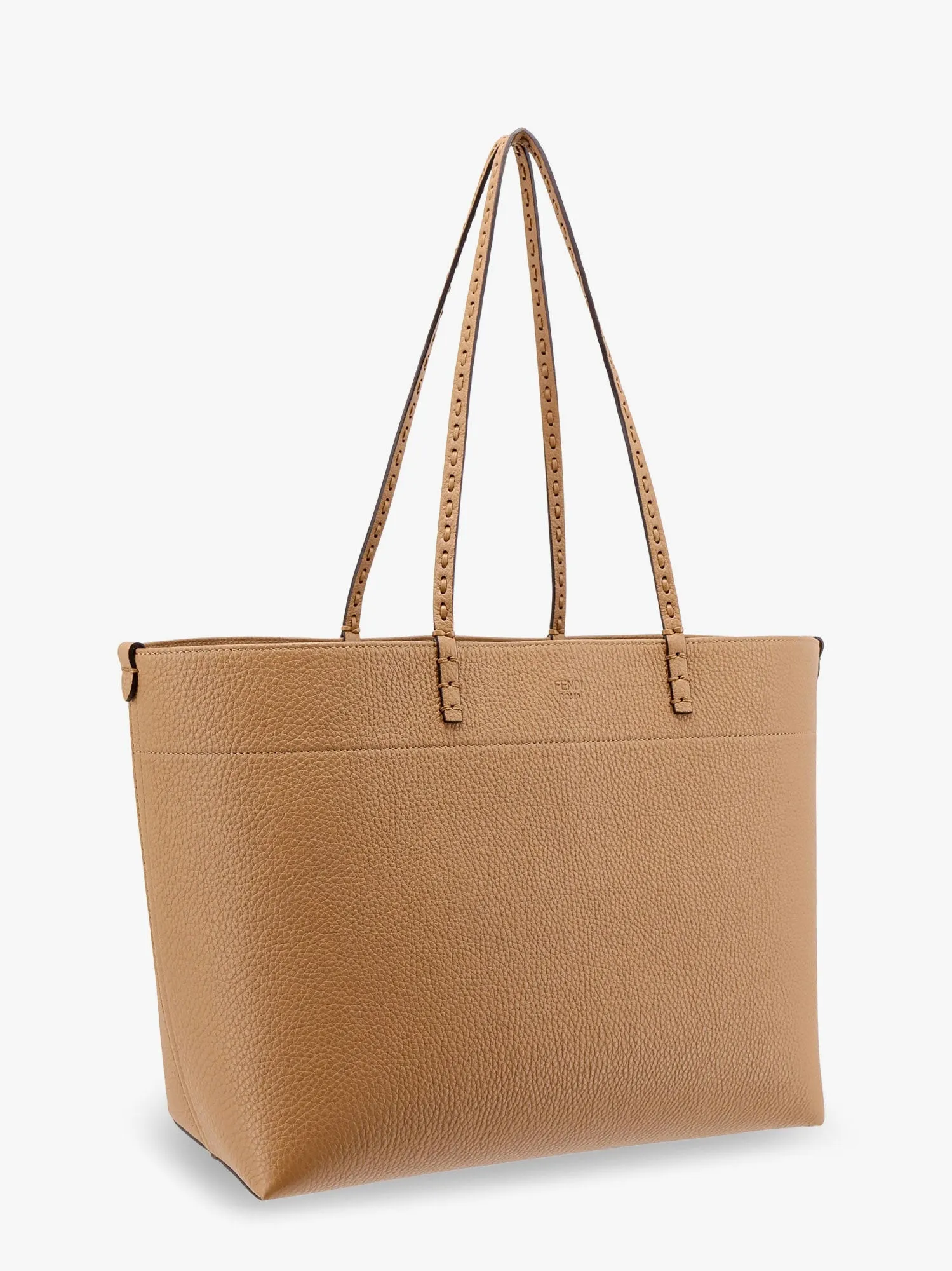 Fendi Roll Leather Shoulder Bag With Engraved Logo On The Front