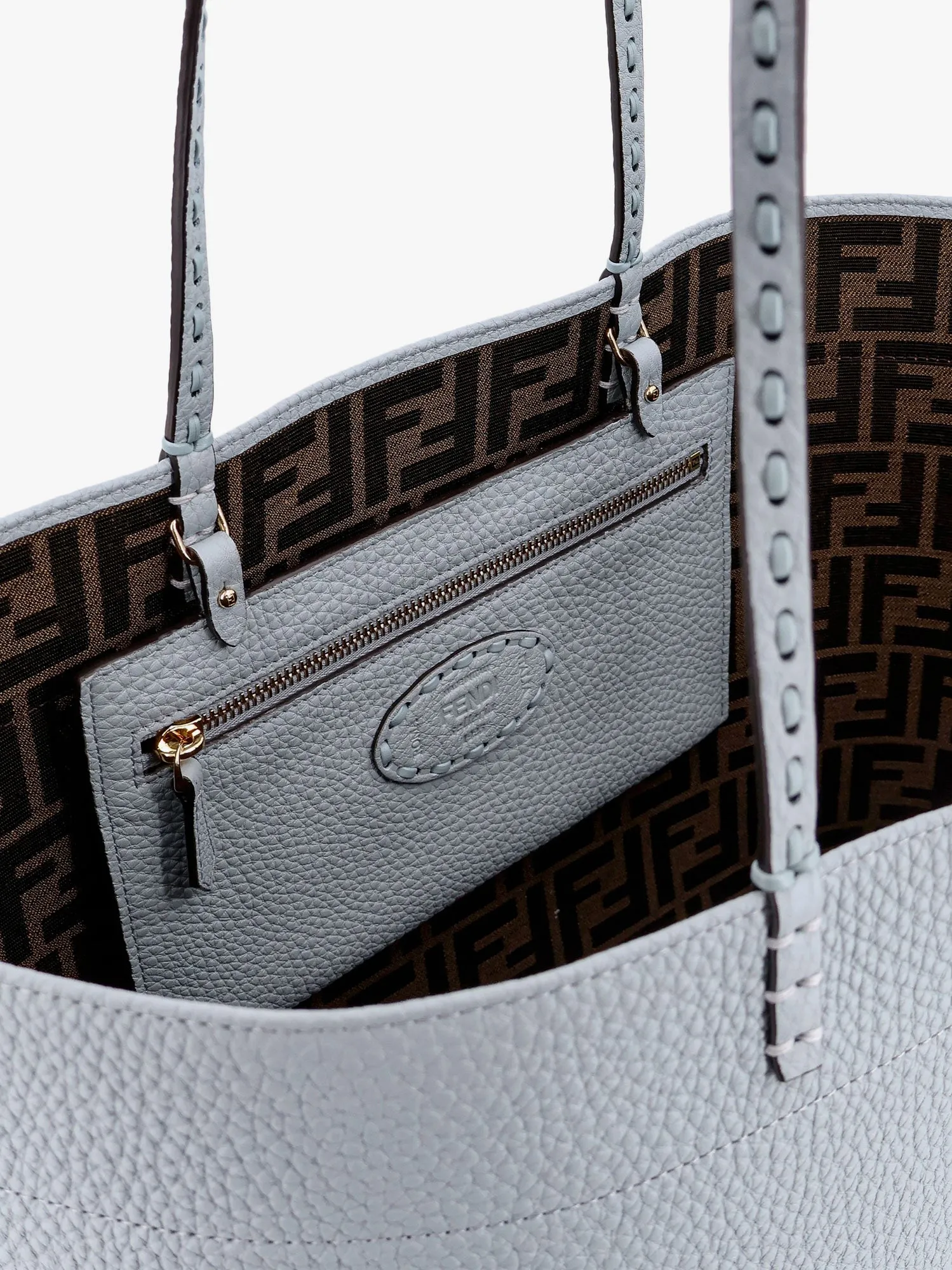 Fendi Roll Leather Shoulder Bag With Engraved Logo On The Front