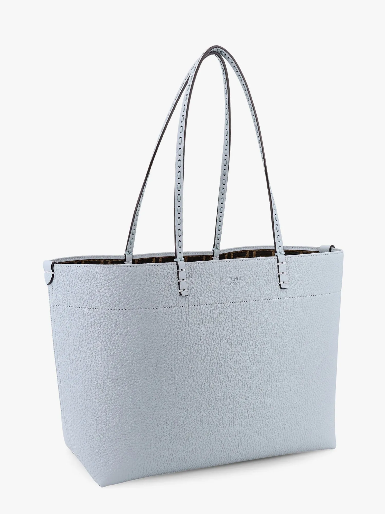 Fendi Roll Leather Shoulder Bag With Engraved Logo On The Front
