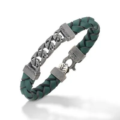 Flaming Tongue Wide Leather Bracelet