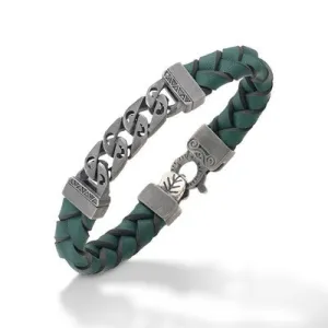 Flaming Tongue Wide Leather Bracelet