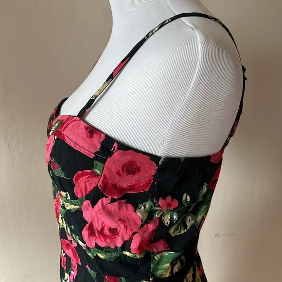 Floral bustier mini dress. Size S