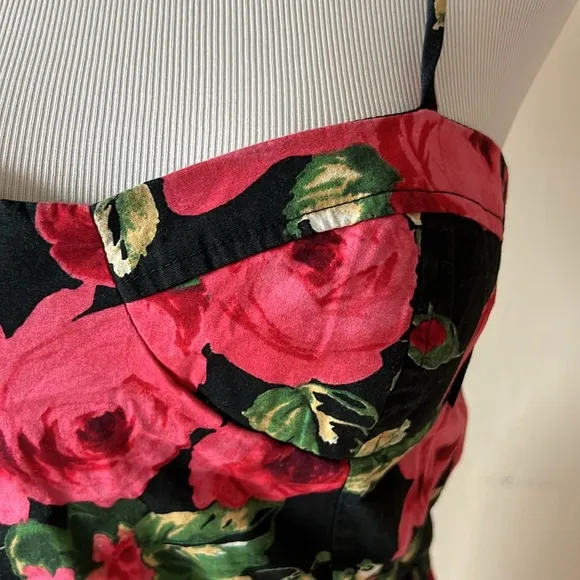 Floral bustier mini dress. Size S