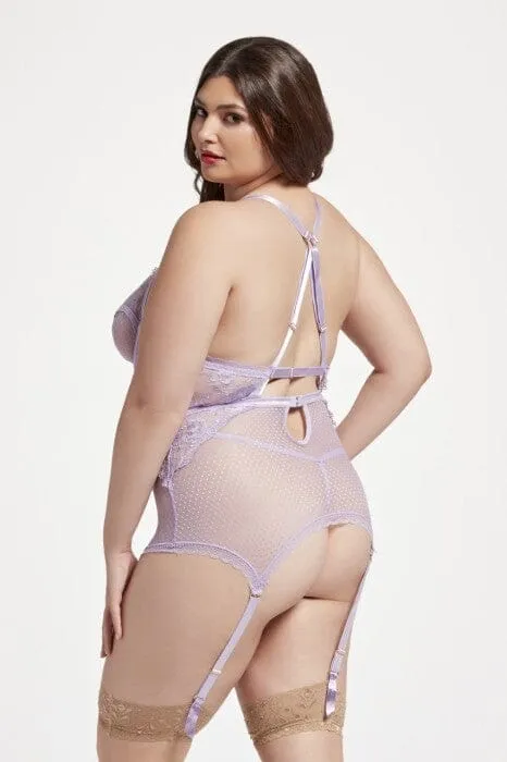 Floral Embroidered Chemise and String Set