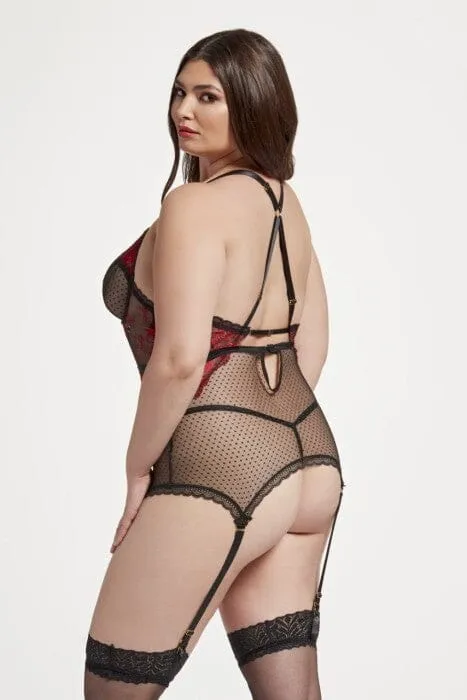 Floral Embroidered Chemise and String Set