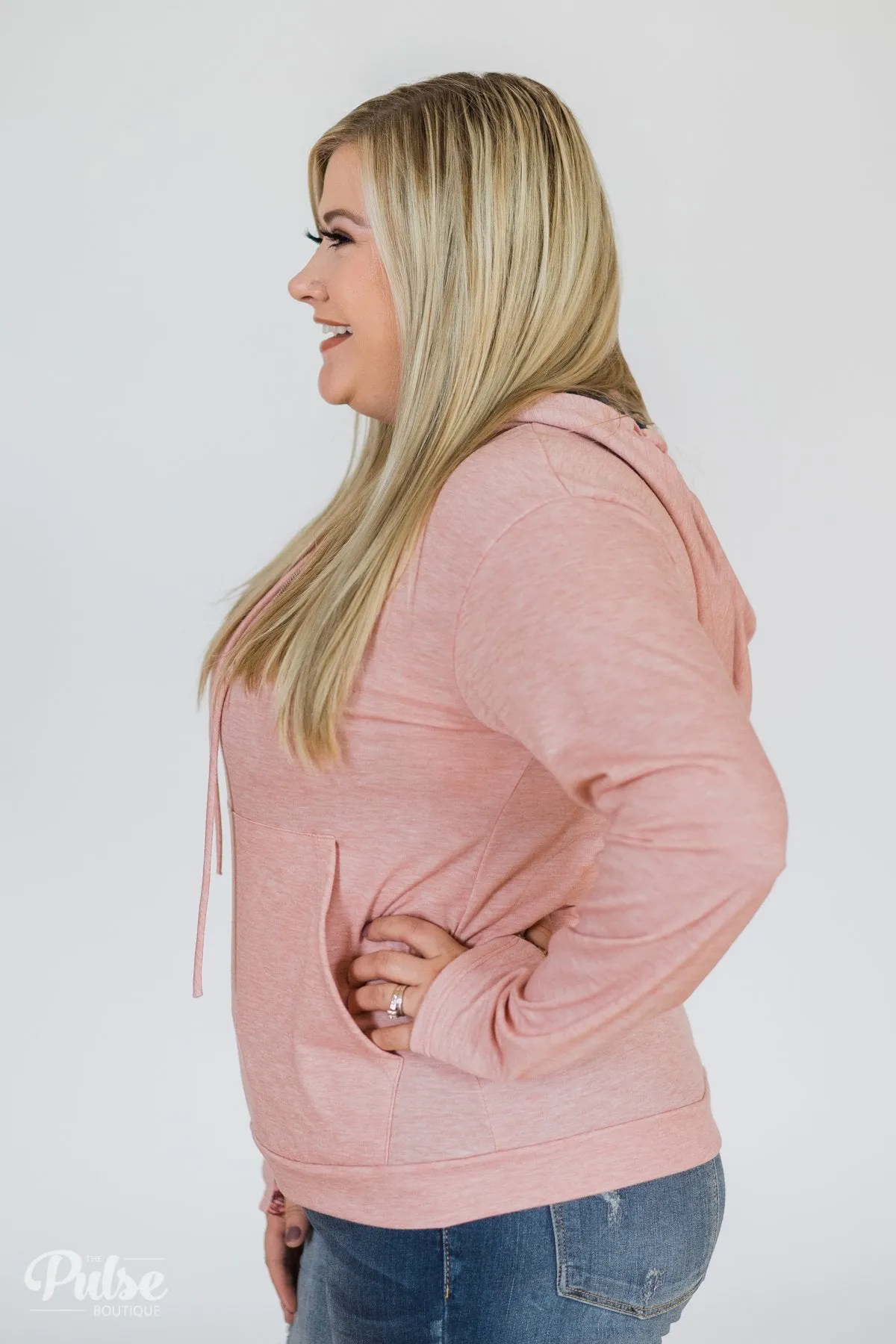 Floral Peek-A-Boo Hoodie- Pink