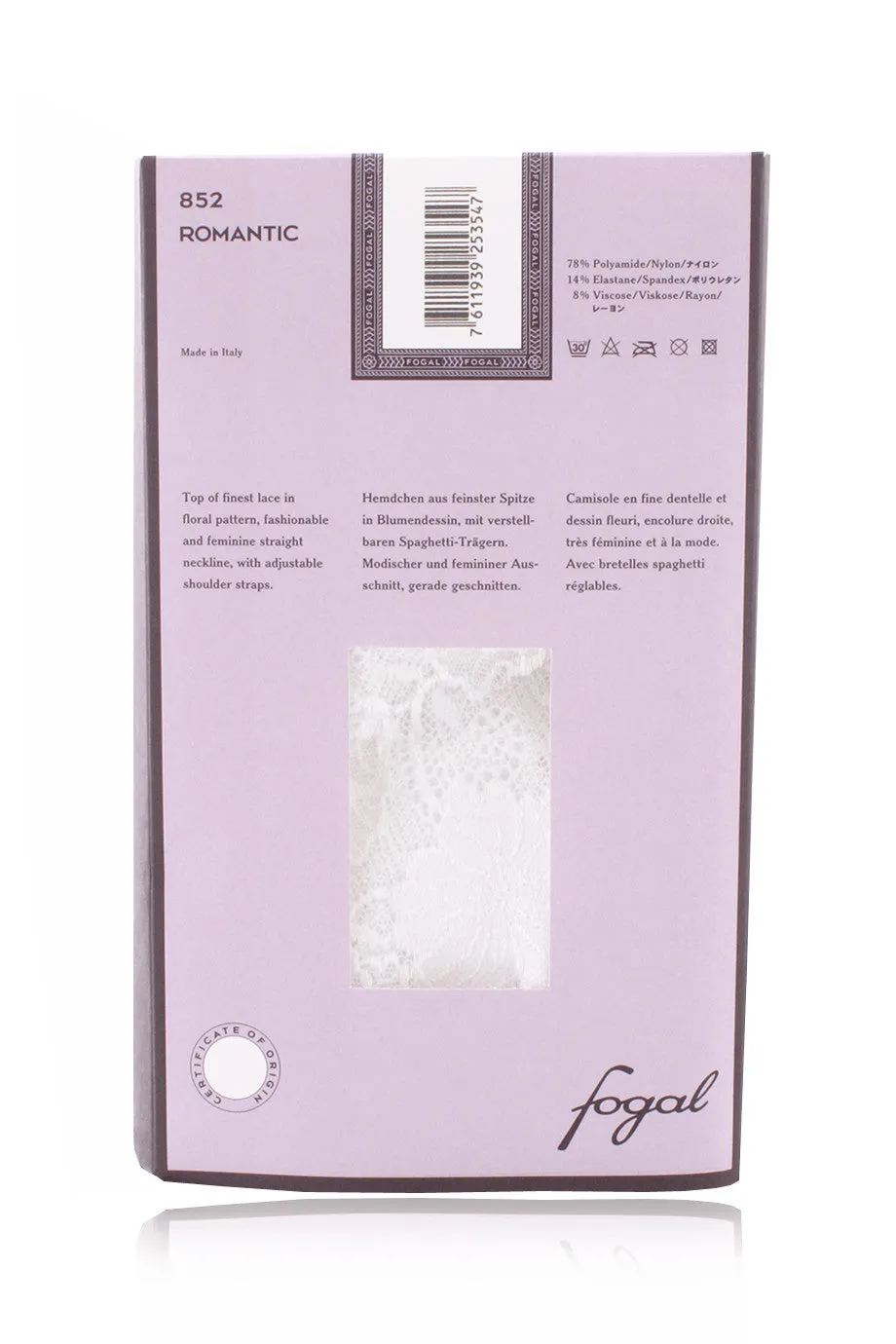 FOGAL 852 ROMANTIC Lace Top Blanc White