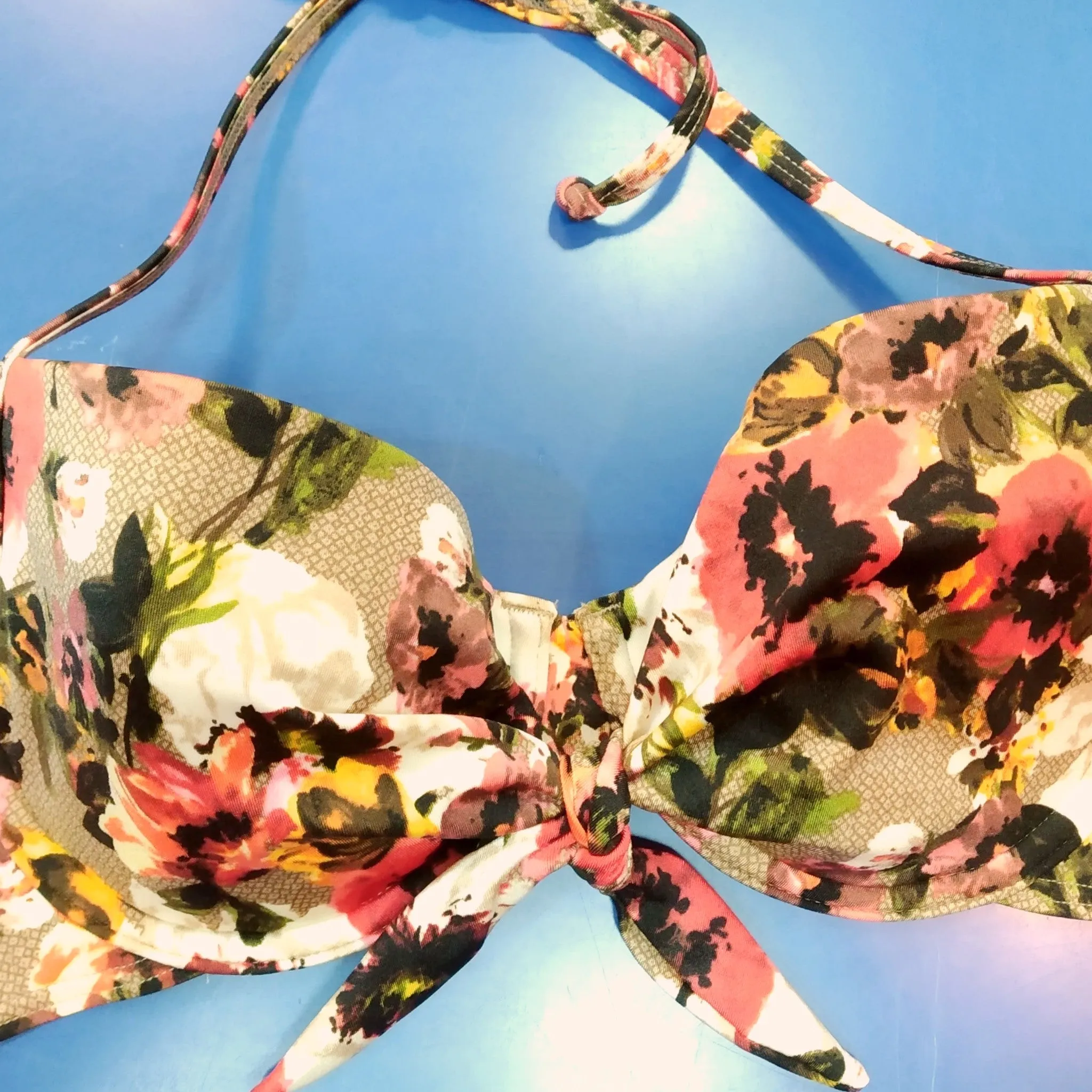 Forest flower lightly padded bikini bra