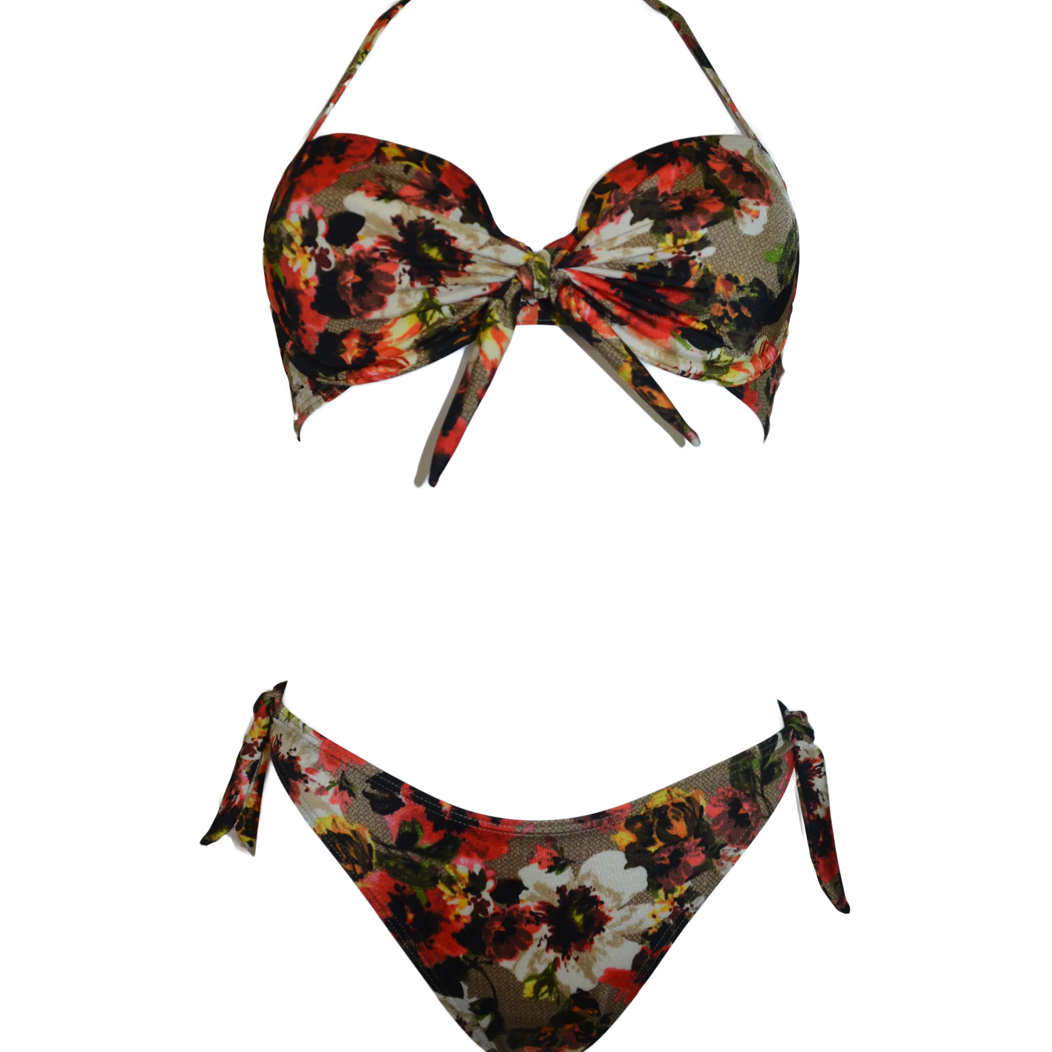 Forest flower lightly padded bikini bra