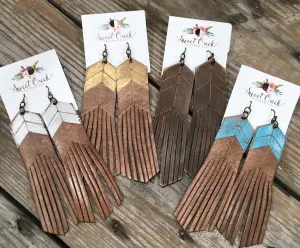 Free Bird Chevron Fringe Earrings