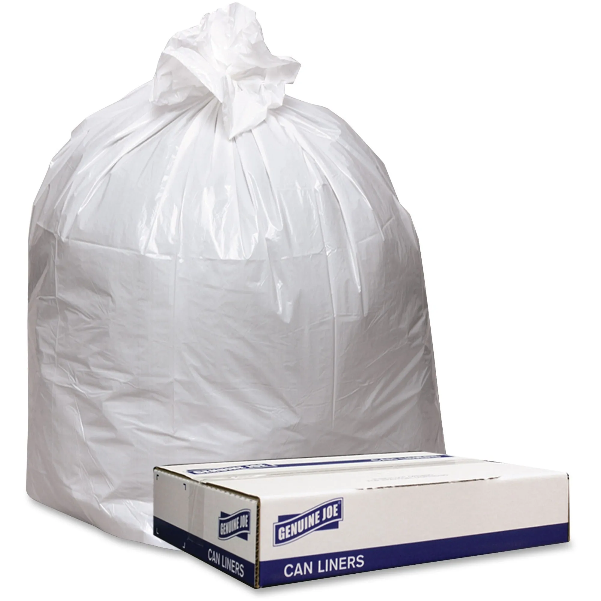 Genuine Joe Extra Heavy-duty White Trash Can Liners