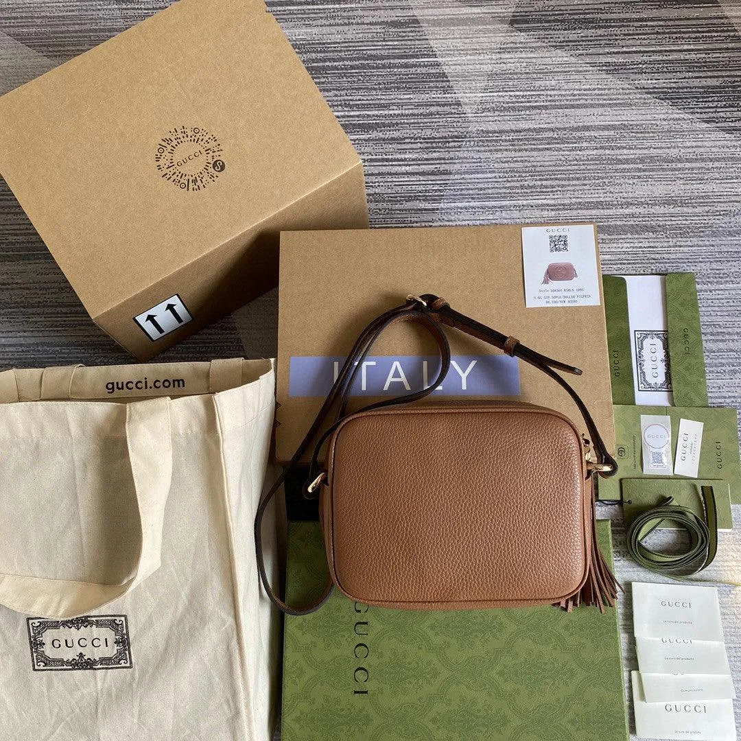 GG Soho Small Disco Bag Brown For Women, Women&#8217;s Bags, Shoulder And Crossbody Bags 8in/21cm gg 308364