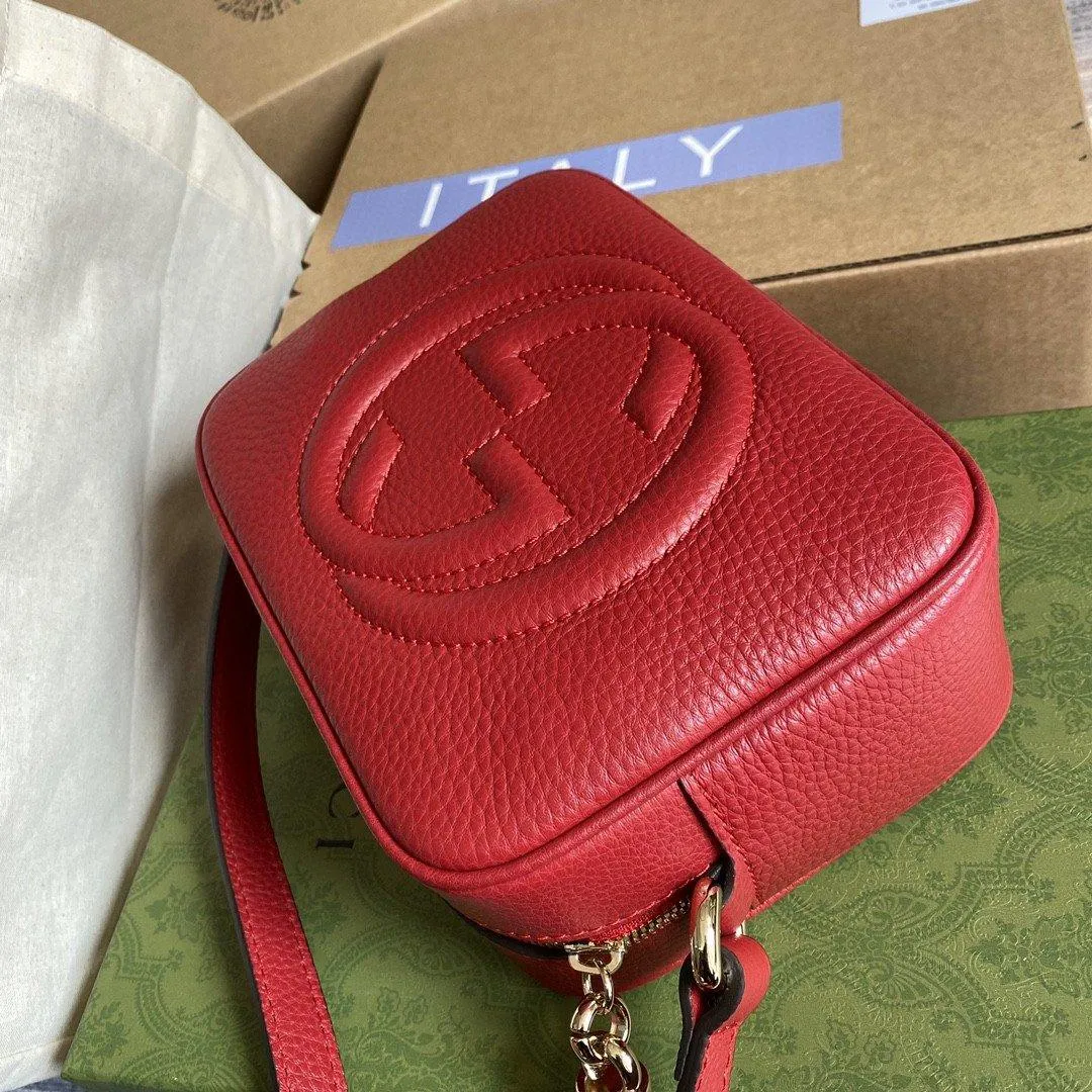 gg Soho Small Disco Bag Red For Women, Women&#8217;s Bags, Shoulder And Crossbody Bags 8in/21cm gg 308364