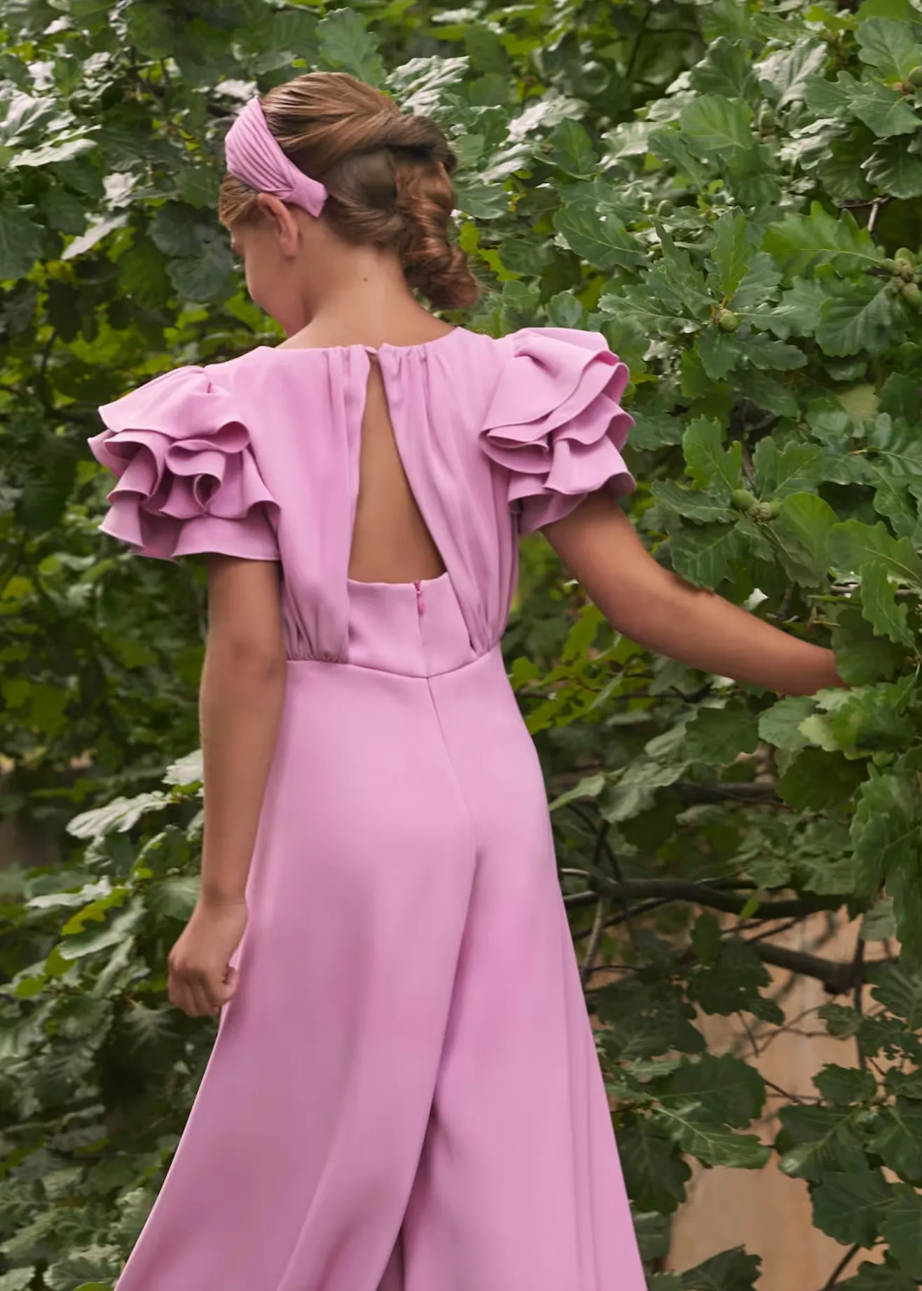 Girl Crepe Jumpsuit - Mauve