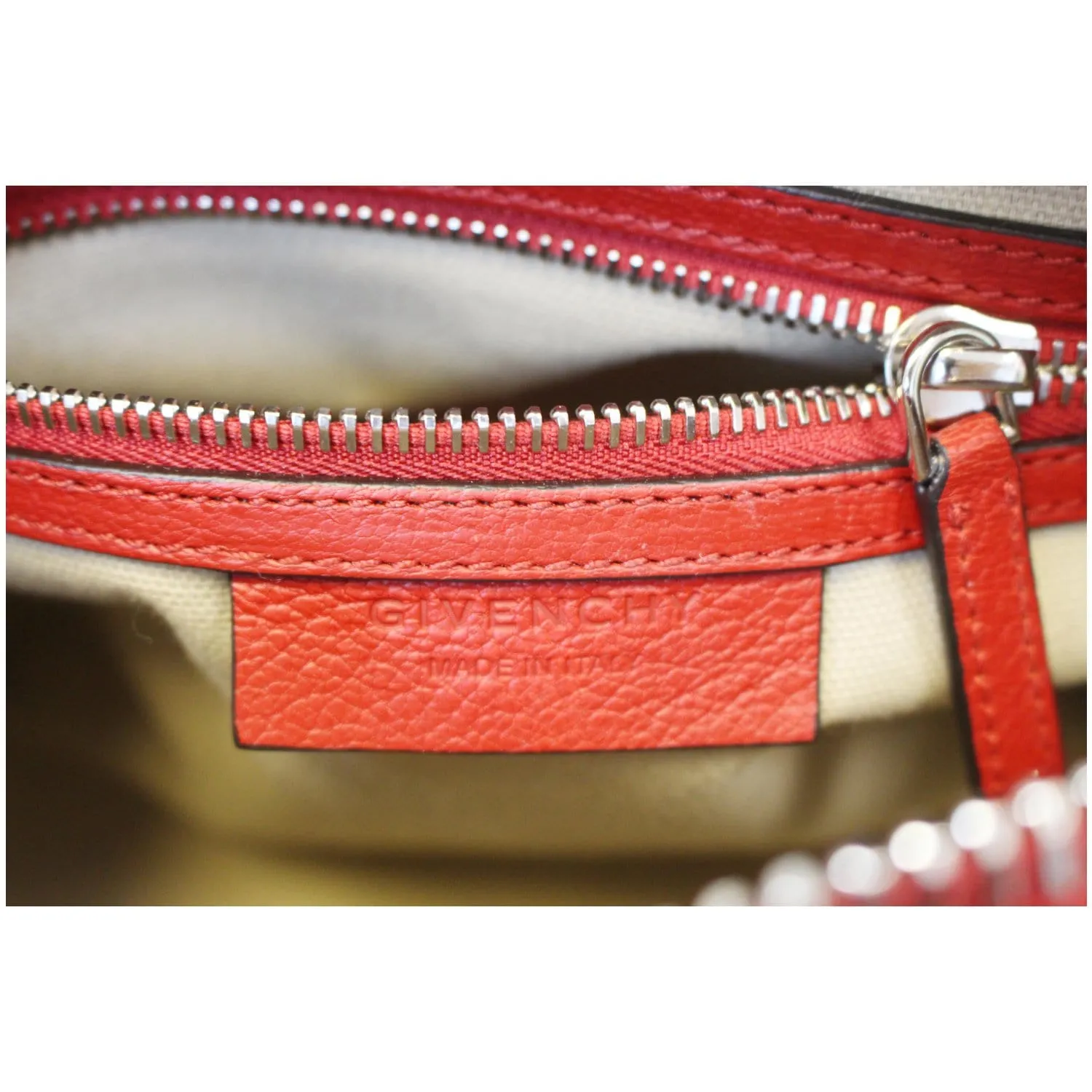 GIVENCHY Mini Antigona Goatskin Leather Shoulder Bag Red