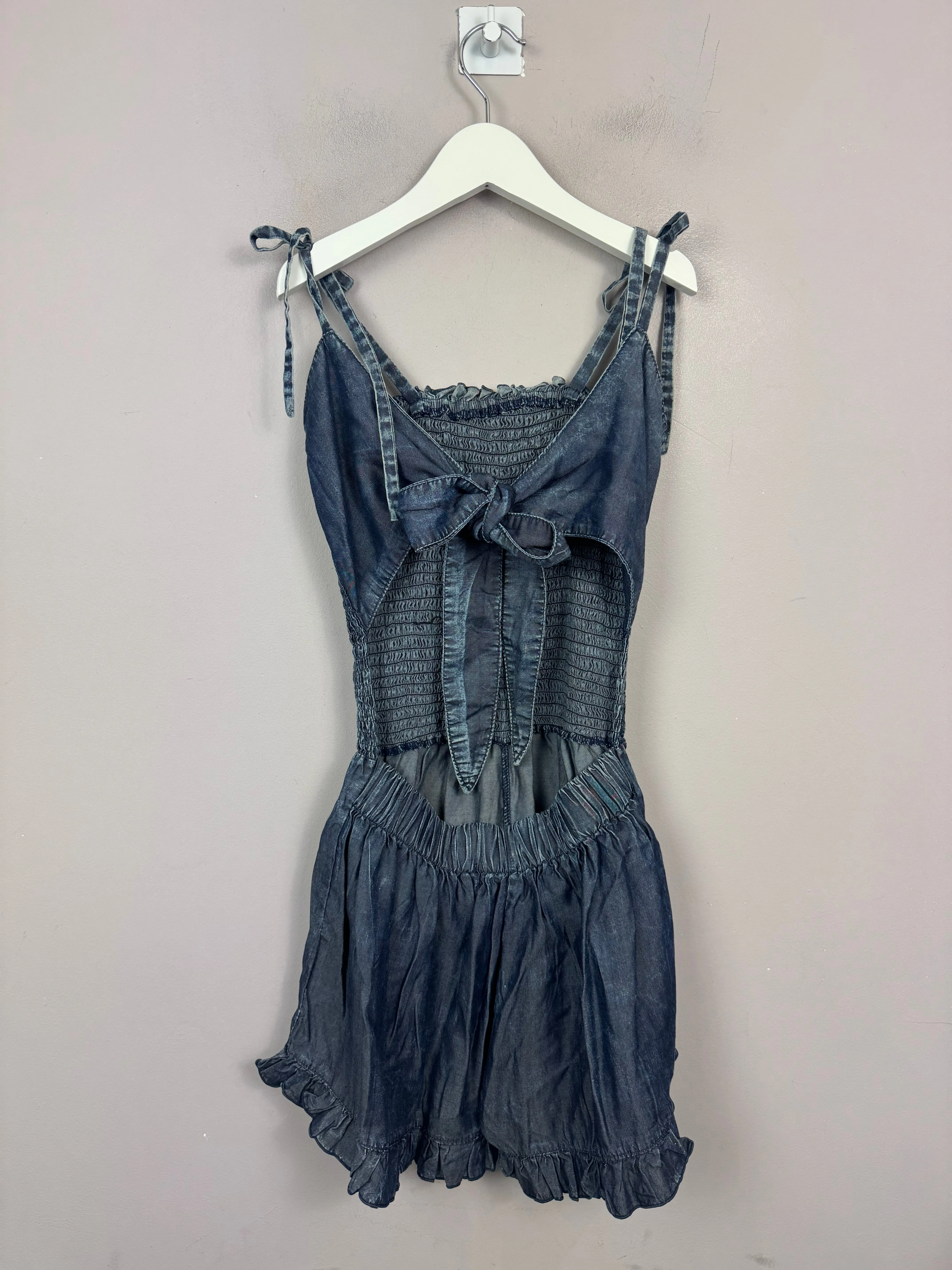 Global Love Shirred Playsuit 12-15y