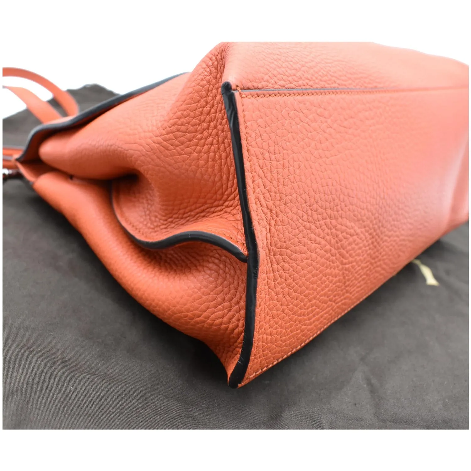 GUCCI Bamboo Daily Medium Leather Shoulder Bag Orange 392013