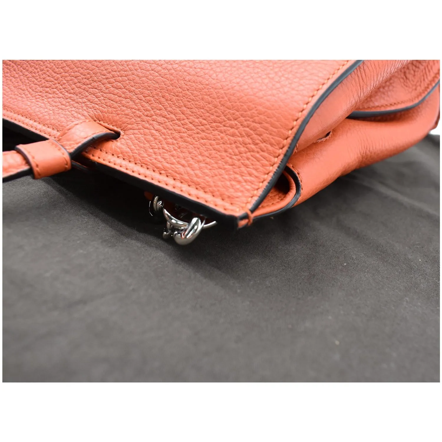GUCCI Bamboo Daily Medium Leather Shoulder Bag Orange 392013