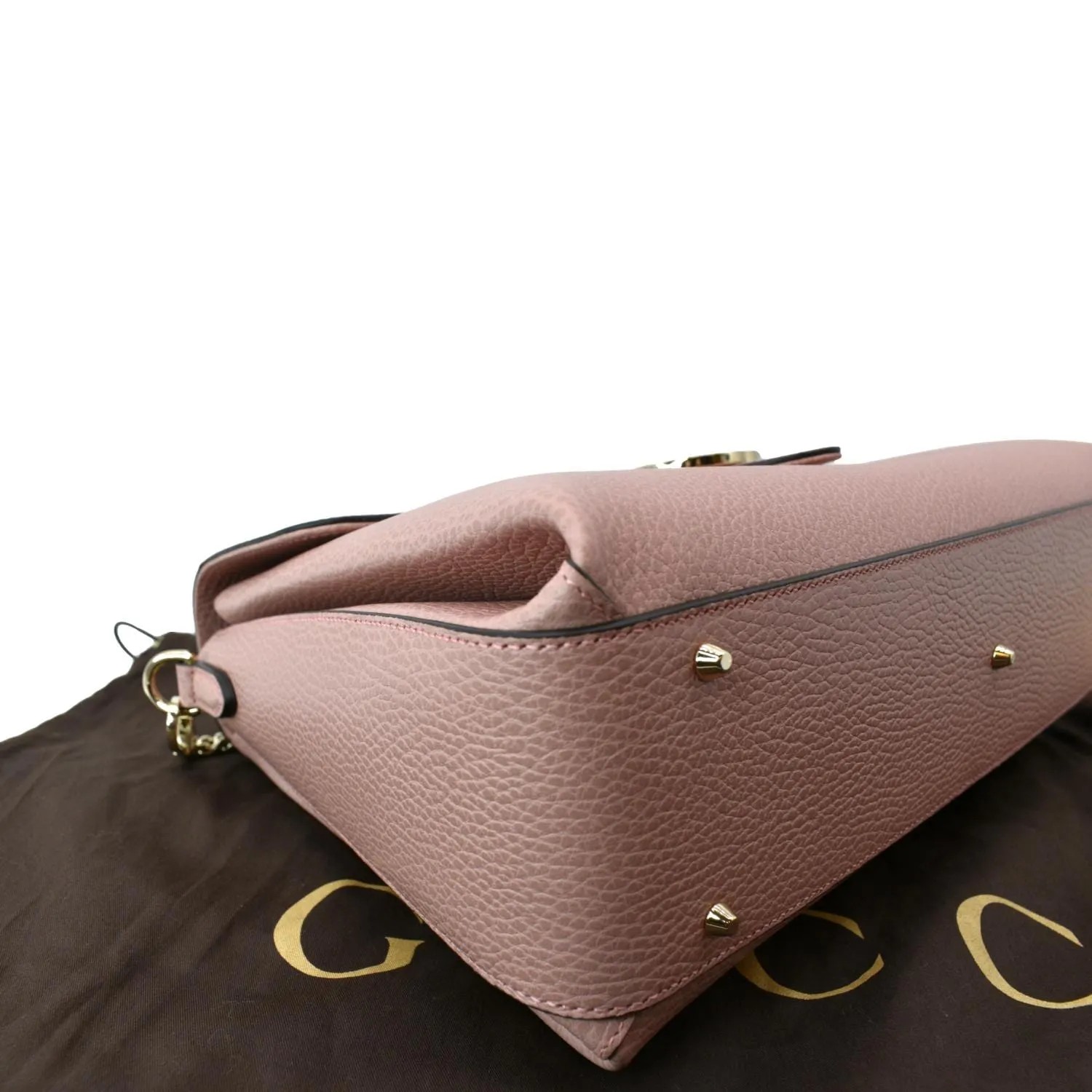 GUCCI Dollar Interlocking G Medium Calfskin Leather Shoulder Bag Soft Pink 510306