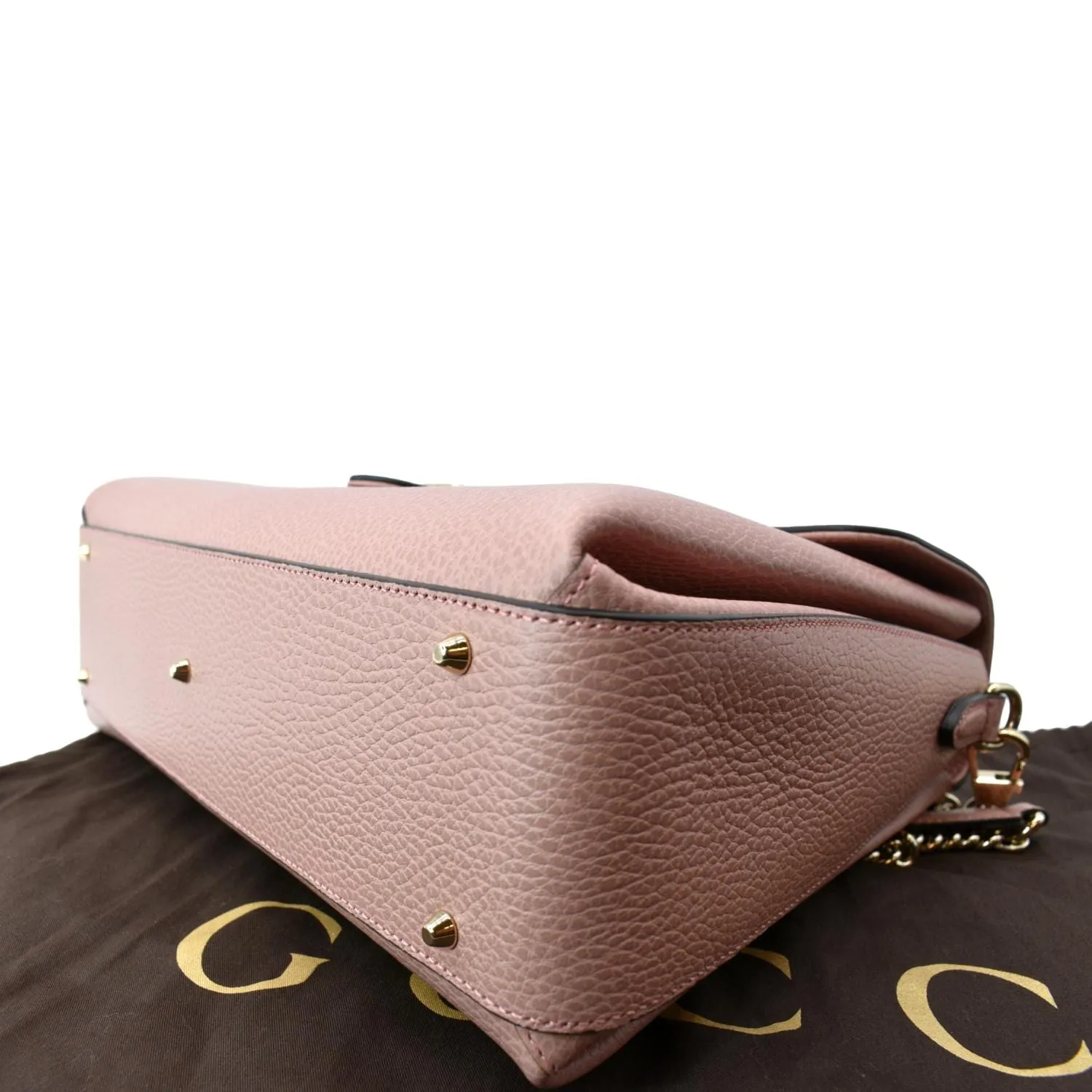 GUCCI Dollar Interlocking G Medium Calfskin Leather Shoulder Bag Soft Pink 510306