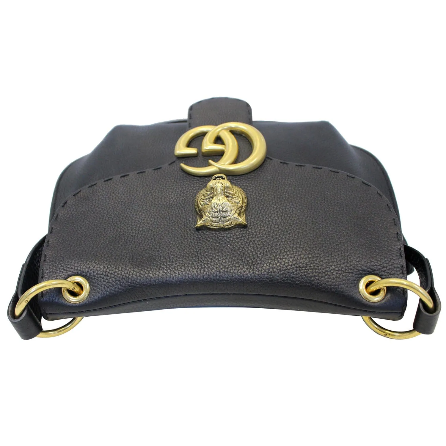 GUCCI GG Marmont Calfskin Leather Shoulder Bag 409154 Black