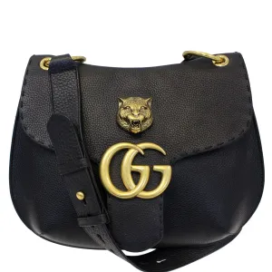 GUCCI GG Marmont Calfskin Leather Shoulder Bag 409154 Black