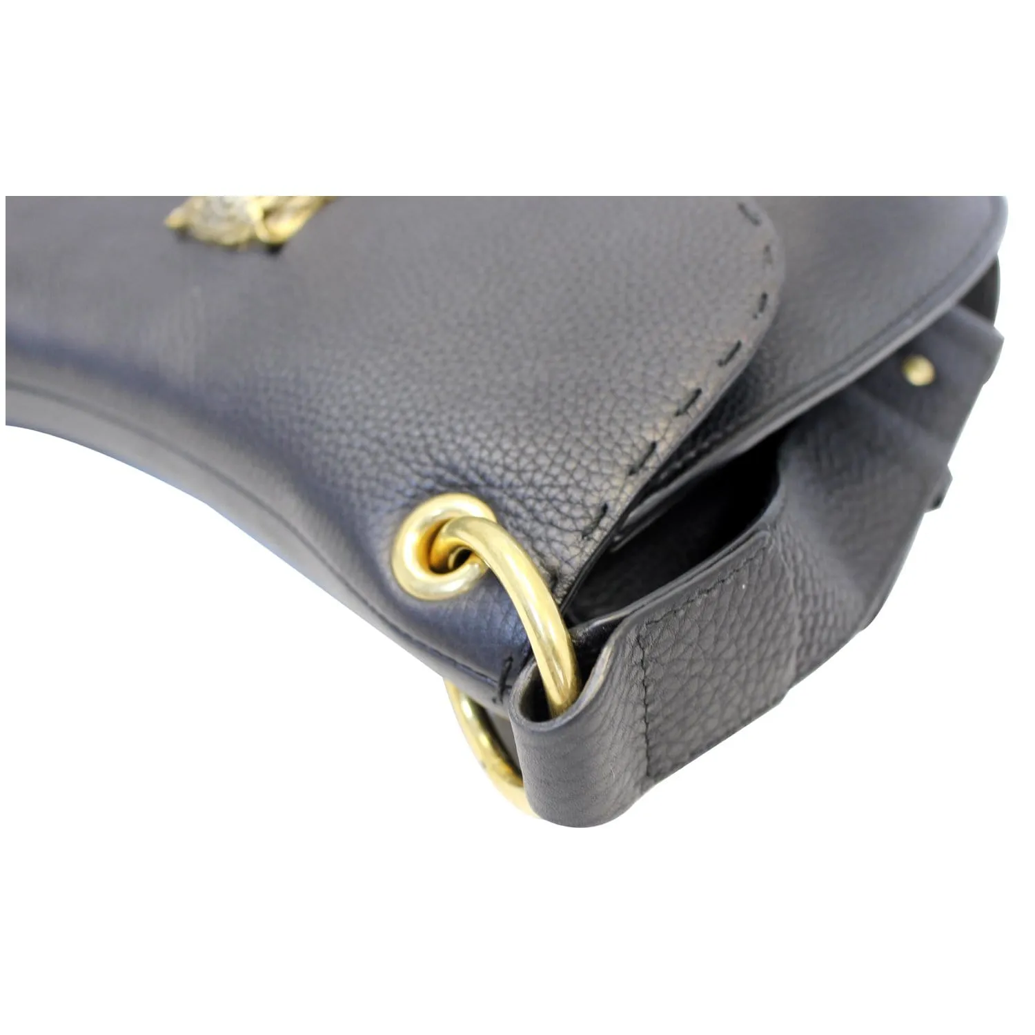 GUCCI GG Marmont Calfskin Leather Shoulder Bag 409154 Black