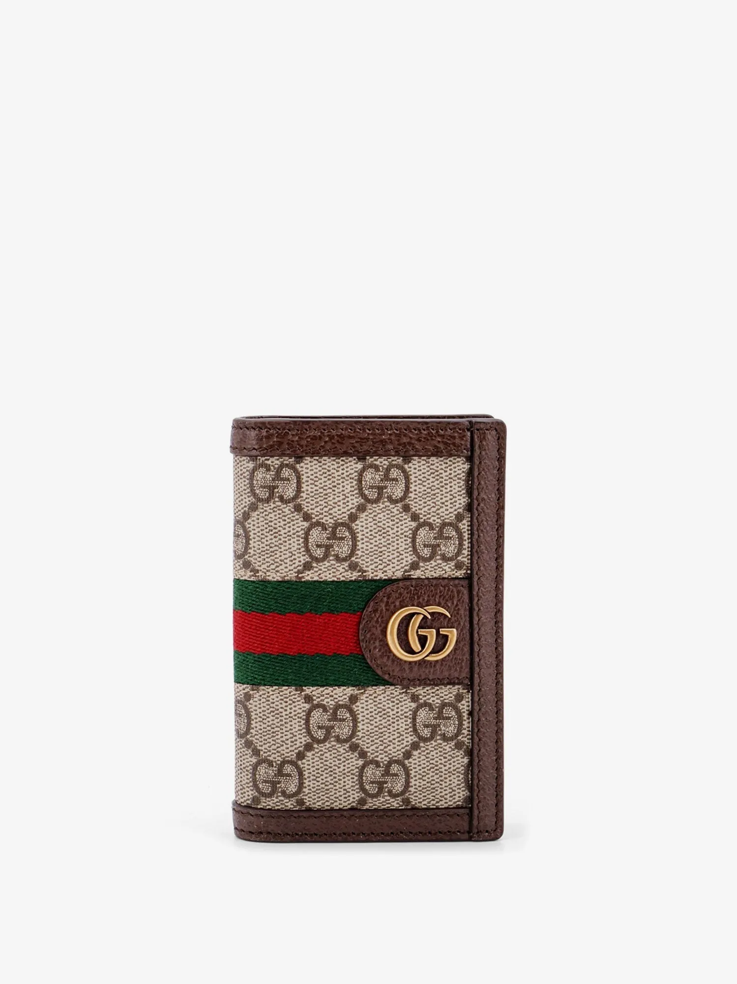 Gucci Gg Supreme Fabric And Leather Card Holder