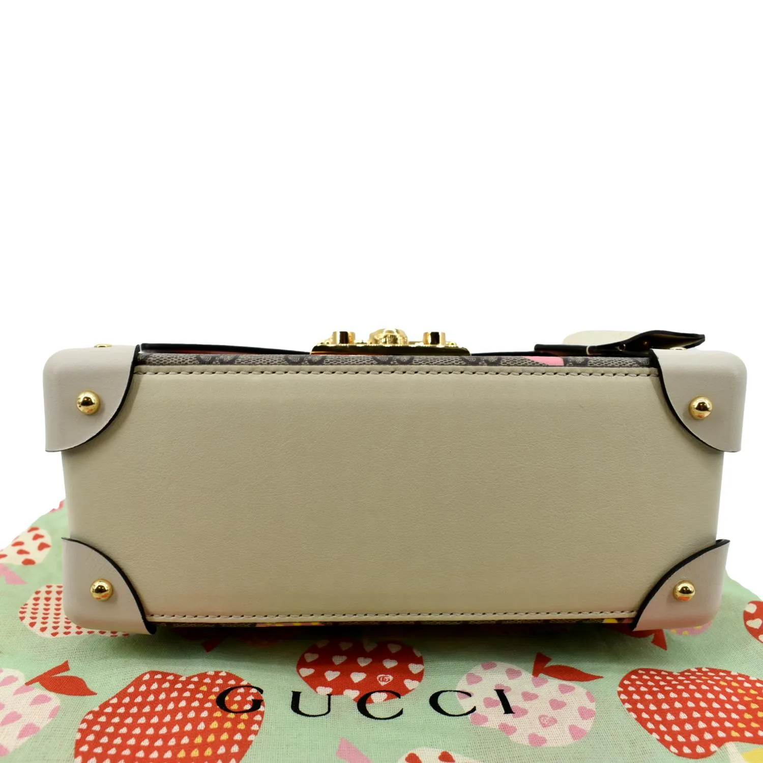 GUCCI Les Pommes GG Supreme Bamboo Top Handle Shoulder Bag Beige 603221