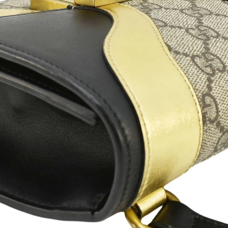 GUCCI Ogilide GG Supreme Canvas Shoulder Bag Gold 500781