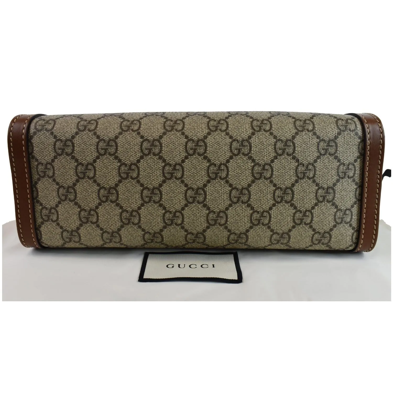 GUCCI Padlock Small GG Supreme Canvas Shoulder Bag Beige/Ebony 498156