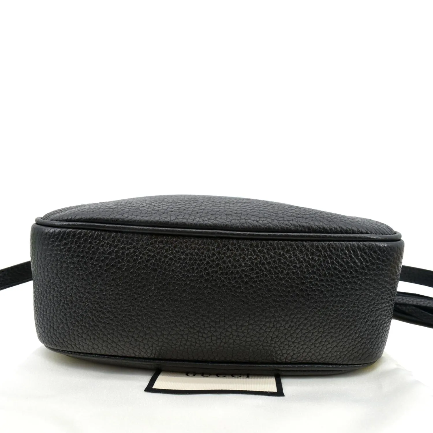 GUCCI Soho Disco Pebbled Leather Crossbody Bag Black 308364