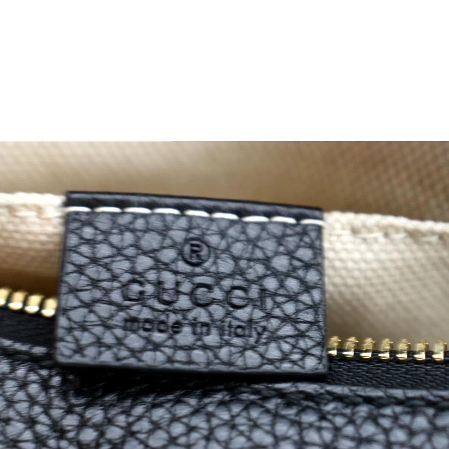 GUCCI Soho Disco Pebbled Leather Crossbody Bag Black 308364