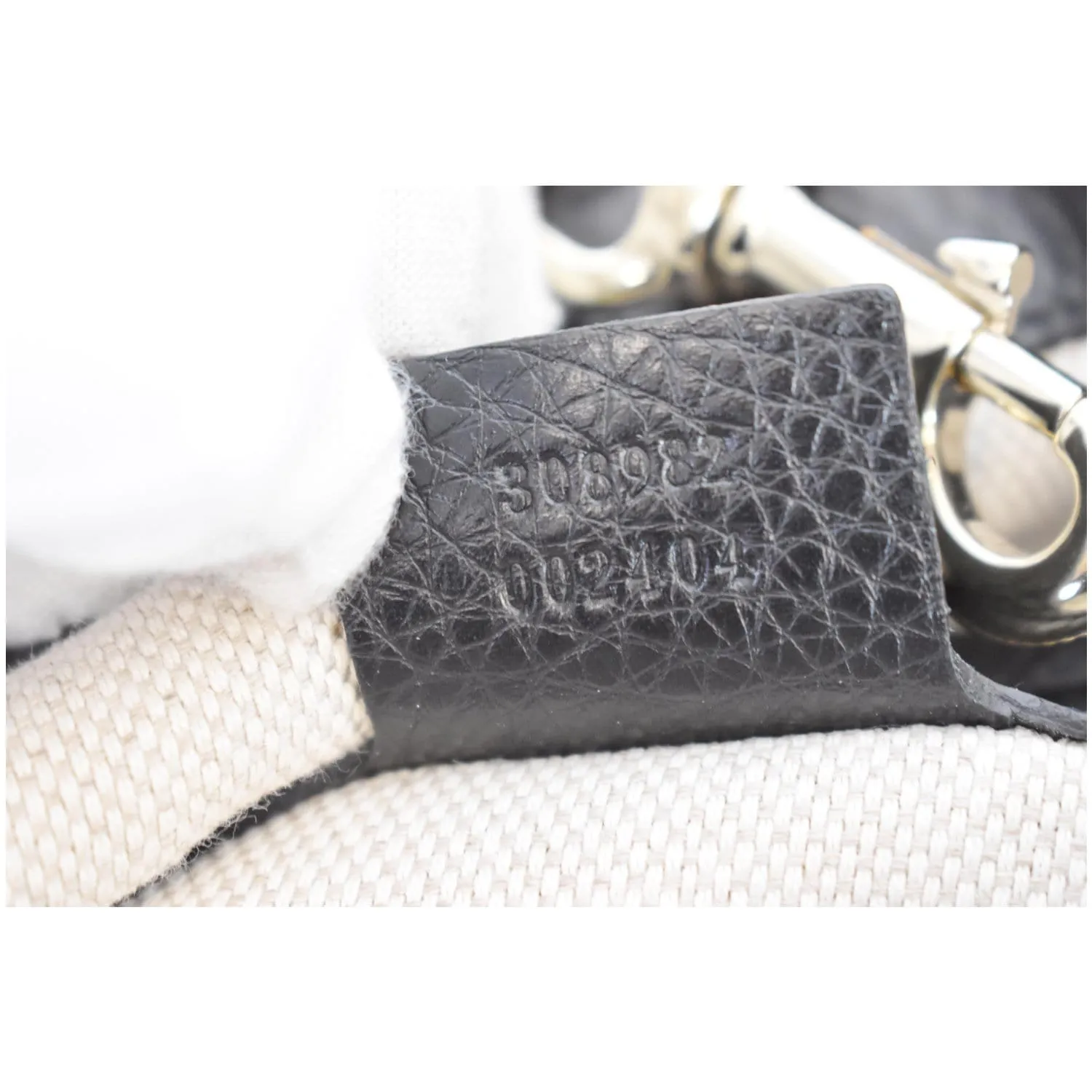 GUCCI Soho Pebbled Leather Chain Shoulder Bag 308982 Black