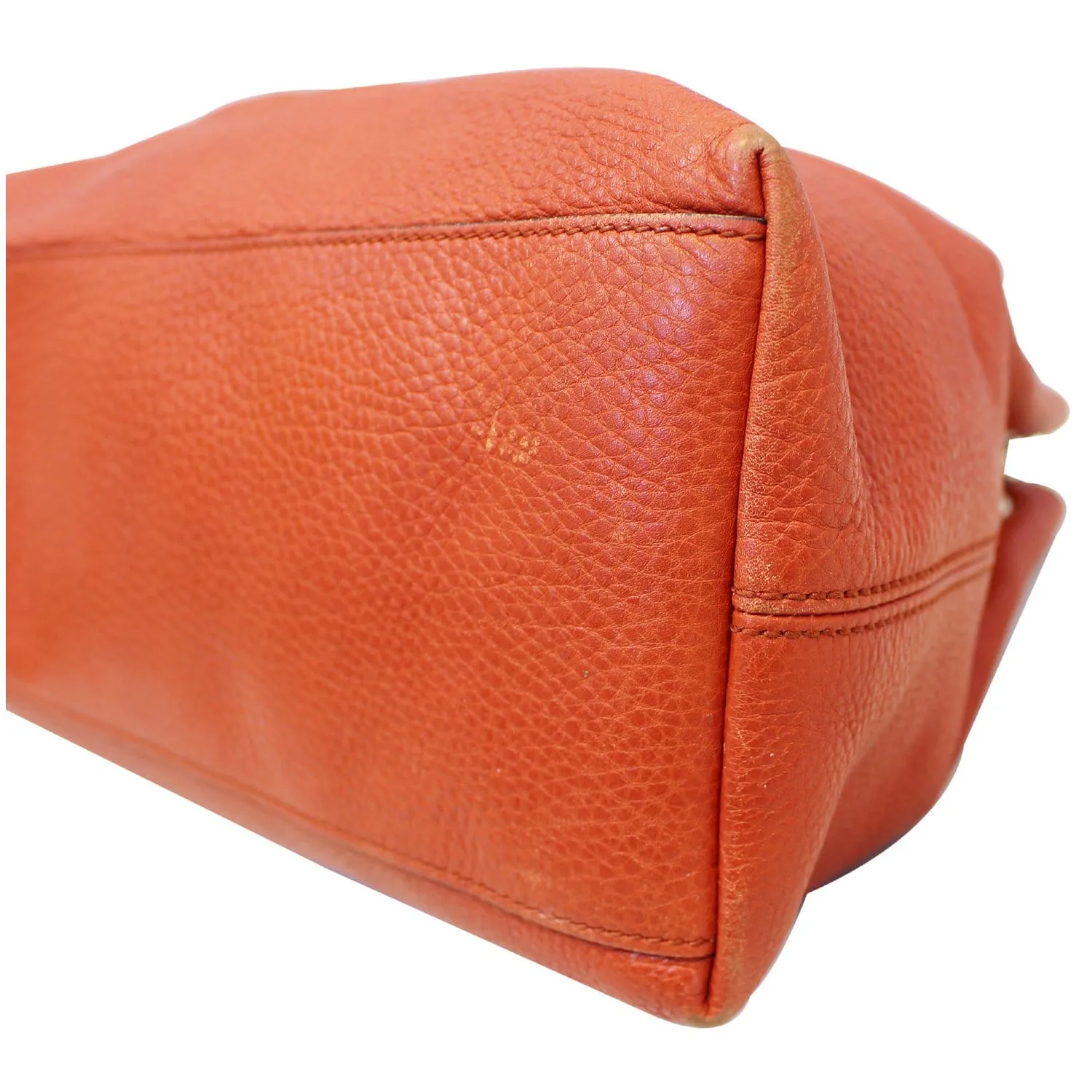 GUCCI Soho Pebbled Leather Chain Shoulder Bag Red 308982