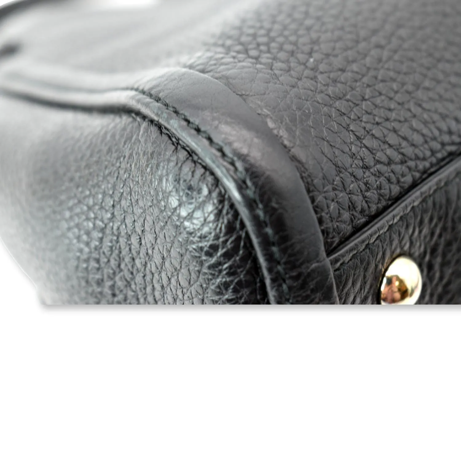 GUCCI Soho Small Pebbled Leather Shoulder Bag Black 336751