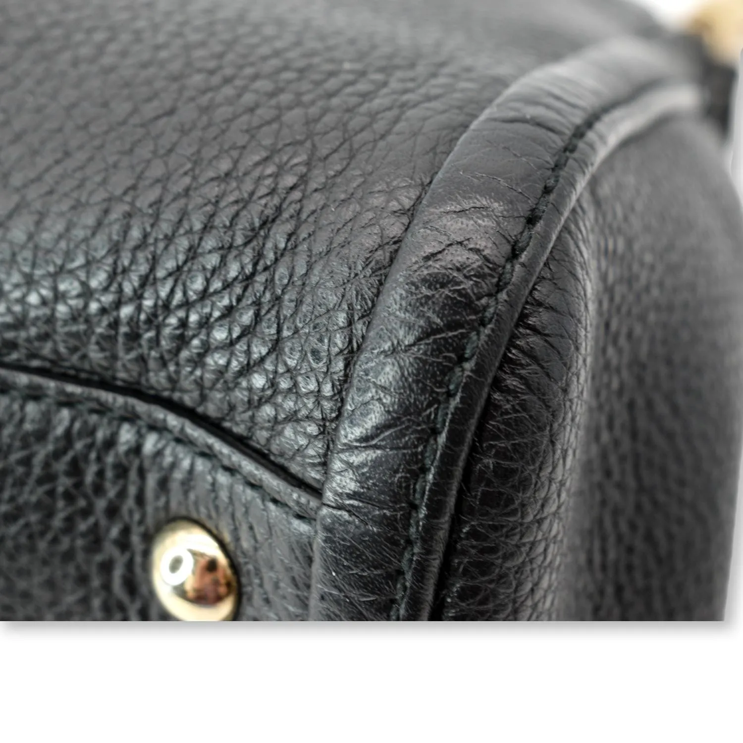 GUCCI Soho Small Pebbled Leather Shoulder Bag Black 336751