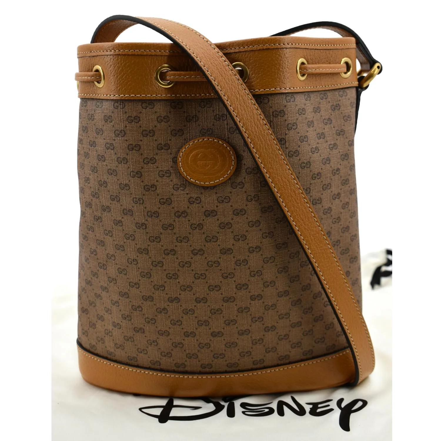 GUCCI X DISNEY Mini Vintage GG Supreme Monogram Bucket Bag Beige 602691