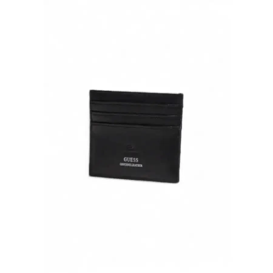 Guess Men's Black Leather Wallet with Inside Pockets