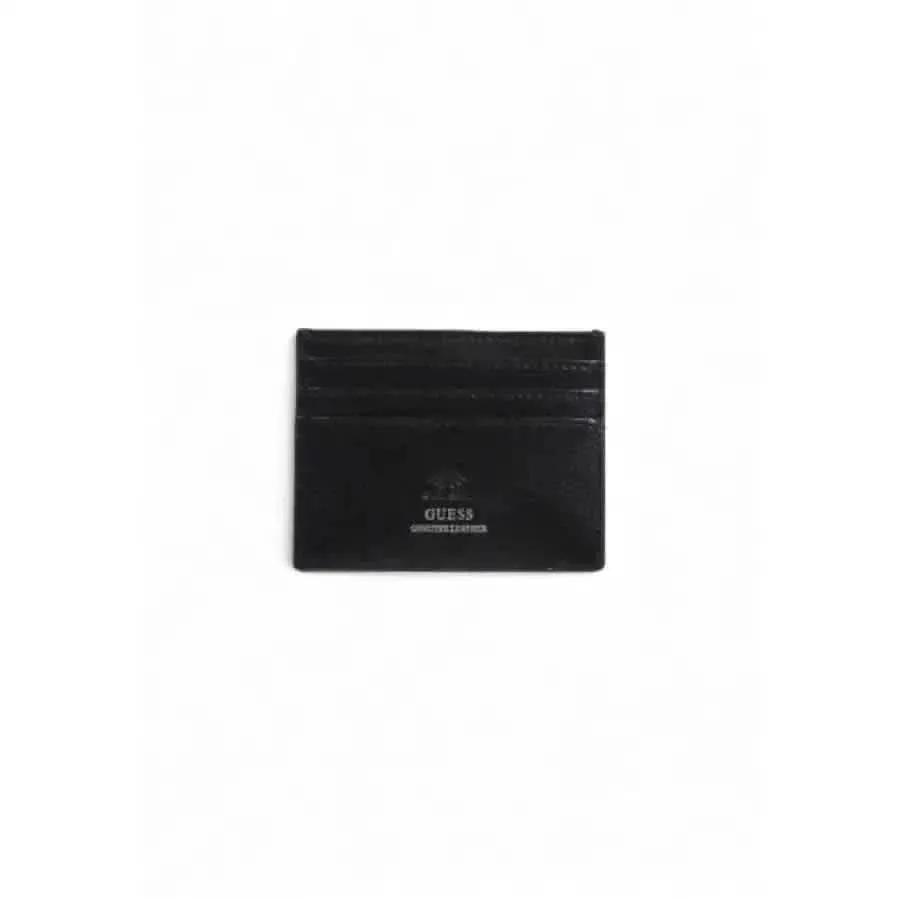 Guess Men's Black Leather Wallet with Inside Pockets