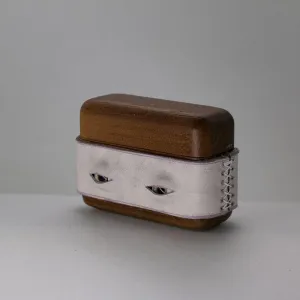Handmade Purple Leather Coffee Wood AirPods, 1,2 Case with Eyes Custom Leather AirPods 1,2 Case Airpod Case Cover