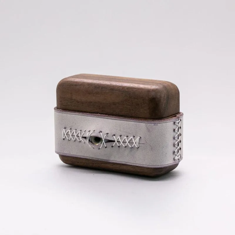 Handmade Purple Leather Wood AirPods Pro Case with Eye Purple Leather AirPods Pro Case Airpod Case Cover