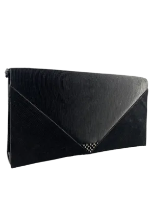 Henry Birks Black Vintage Envelope Clutch